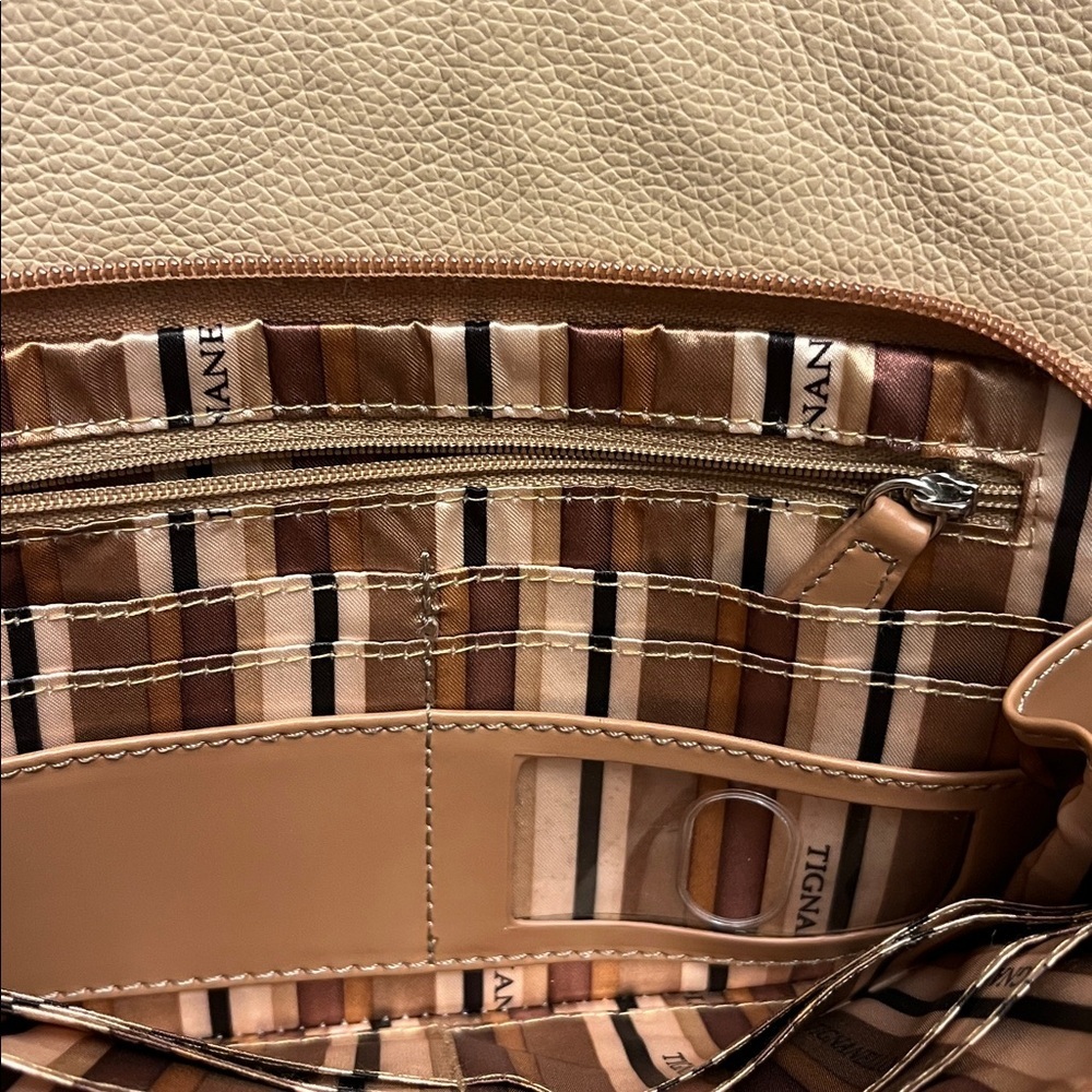 TIGANELLO PEBBLED STONE LEATHER MESSENGER CROSSBODY HANDBAG - Picture 12 of 14